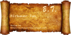 Birbauer Tas névjegykártya